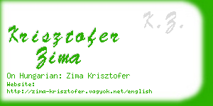 krisztofer zima business card